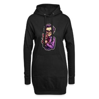 Schrödinger et son chat - Sweat-shirt à capuche long Femme - noir - Devant