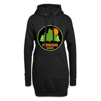Fränkische Schweiz - Hoodie-Kleid - Schwarz - Vorne