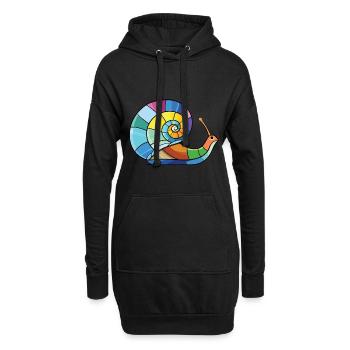 Schnecke Buntes Aquarell Tier Haustier Illustration - Hoodie-Kleid - Schwarz - Vorne