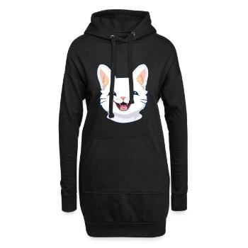 Niedliche Katze bunte Aquarell-Tierillustration - Hoodie-Kleid - Schwarz - Vorne