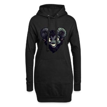 Chèvre chèvre chèvre effrayante - Sweat-shirt à capuche long Femme - noir - Devant