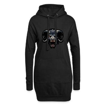 Chèvre chèvre chèvre effrayante - Sweat-shirt à capuche long Femme - noir - Devant