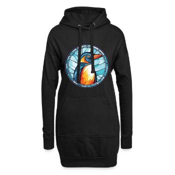 Pingouin Aquarelle colorée Illustration d’animaux - Sweat-shirt à capuche long Femme - noir - Devant
