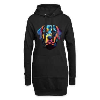 Rottweiler Hund Buntes Aquarell Tier Karikatur - Hoodie-Kleid - Schwarz - Vorne