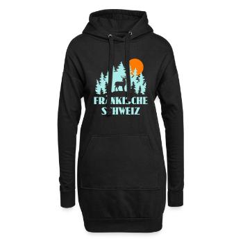 Fränkische Schweiz - Hoodie-Kleid - Schwarz - Vorne