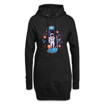 Astronaute de la Voie lactée - Sweat-shirt à capuche long Femme - noir - Devant