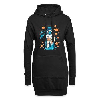 Astronaute de la Voie lactée - Sweat-shirt à capuche long Femme - noir - Devant