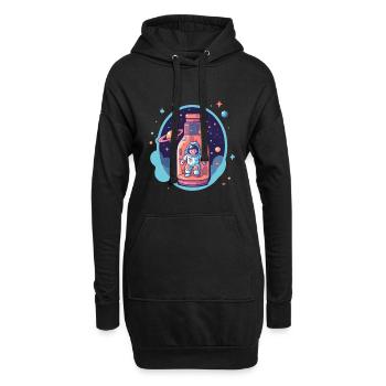 Astronaute de la Voie lactée - Sweat-shirt à capuche long Femme - noir - Devant