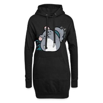 Chinchilla Süss Haustier - Hoodie-Kleid - Schwarz - Vorne