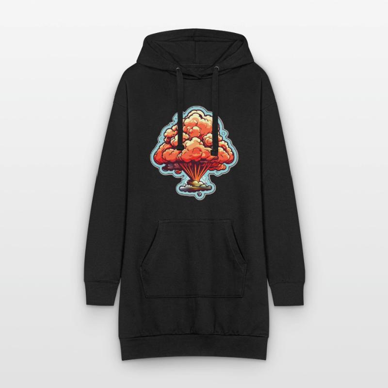 Explosion Fireworks Pyrotechnics Hoodie Dress
