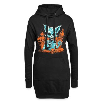 Halloween Fuchs Skelett - Hoodie-Kleid - Schwarz - Vorne
