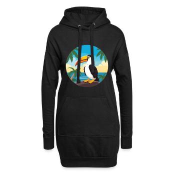 Toucan Cartoon Yoga Beach Illustration d’été - Sweat-shirt à capuche long Femme - noir - Devant