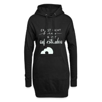Osterbotschaft - auferstanden - Hoodie-Kleid - Schwarz - Vorne