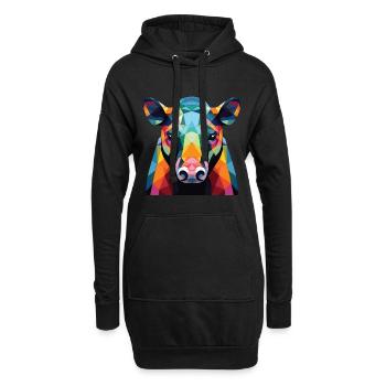 Tapir aquarelle colorée Animal animal Illustration pour animaux de compagnie - Sweat-shirt à capuche long Femme - noir - Devant