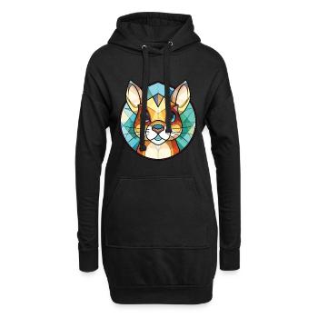 Chipmunk coloré aquarelle Animal Illustration - Sweat-shirt à capuche long Femme - noir - Devant