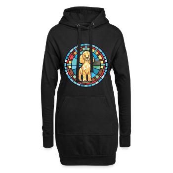 Caniche Chien Aquarelle Colorée Animal Illustration - Sweat-shirt à capuche long Femme - noir - Devant