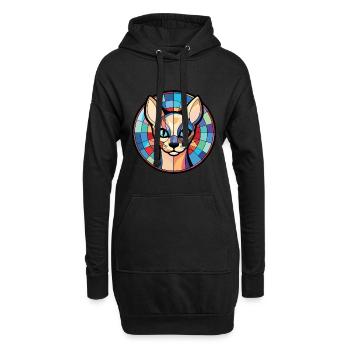 Race de chat siamois coloré aquarelle Illustration - Sweat-shirt à capuche long Femme - noir - Devant
