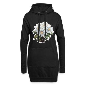 Edelweiss Fleur Plante Montagnes - Sweat-shirt à capuche long Femme - noir - Devant