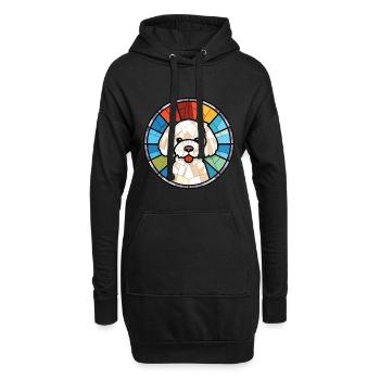 Bichon frisé chien race aquarelle Illustration - Sweat-shirt à capuche long Femme - noir - Devant