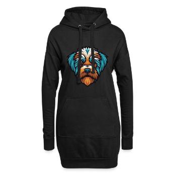 Bichon Yorkie Hunderasse Aquarell Illustration - Hoodie-Kleid - Schwarz - Vorne