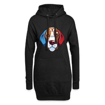 Chien Français Dog Breed Illustration à l’aquarelle - Sweat-shirt à capuche long Femme - noir - Devant