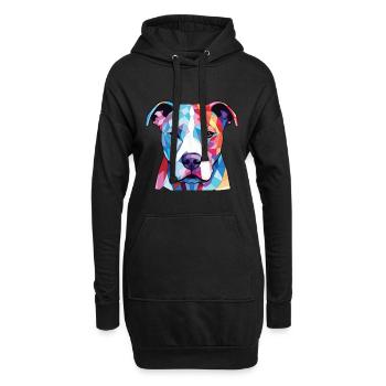 Dogue Argentino chien race aquarelle Illustration - Sweat-shirt à capuche long Femme - noir - Devant