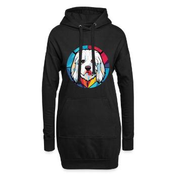 Coton De Tuléar race chien aquarelle illustration - Sweat-shirt à capuche long Femme - noir - Devant
