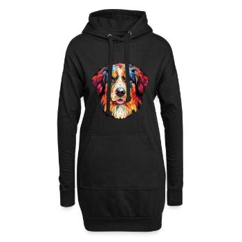 Illustration à l’aquarelle de race de chien de berger anglais - Sweat-shirt à capuche long Femme - noir - Devant