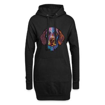 Deutscher rauhaariger Vorstehhund Rasse Aquarell - Hoodie-Kleid - Schwarz - Vorne