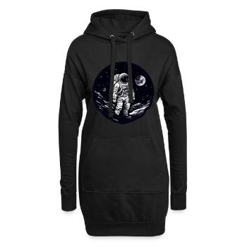 Lune des astronautes - Sweat-shirt à capuche long Femme - noir - Devant