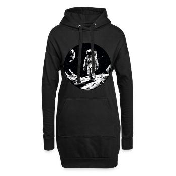 Lune des astronautes - Sweat-shirt à capuche long Femme - noir - Devant