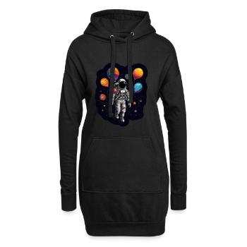Lune des astronautes - Sweat-shirt à capuche long Femme - noir - Devant
