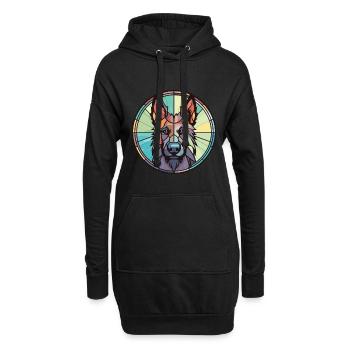 Chien de berger belge chien race aquarelle Illustration - Sweat-shirt à capuche long Femme - noir - Devant