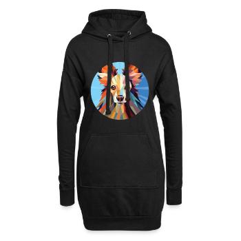 Chinesische Schopfhunderasse Aquarell-Illustration - Hoodie-Kleid - Schwarz - Vorne