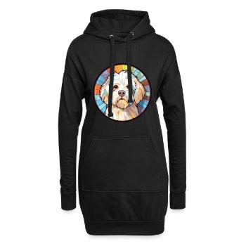 Bouledogue Français chien race aquarelle Illustration - Sweat-shirt à capuche long Femme - noir - Devant
