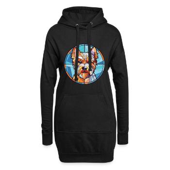 Biewer Terrier chien race aquarelle Illustration - Sweat-shirt à capuche long Femme - noir - Devant