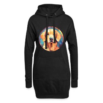 Deutsche Spitz Hunderasse Aquarell Illustration - Hoodie-Kleid - Schwarz - Vorne
