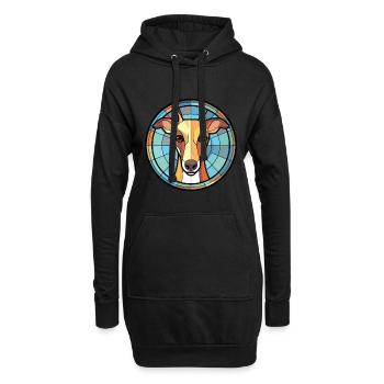 Harrier chien race coloré aquarelle illustration - Sweat-shirt à capuche long Femme - noir - Devant