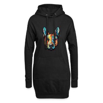Illustration à l’aquarelle de race de chien de berger hollandais - Sweat-shirt à capuche long Femme - noir - Devant