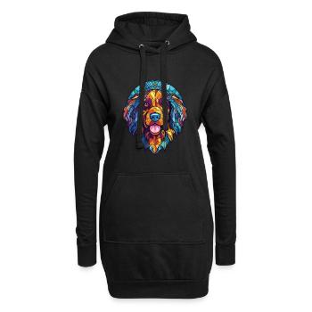 Chippiparai Hunderasse Aquarell Illustration - Hoodie-Kleid - Schwarz - Vorne