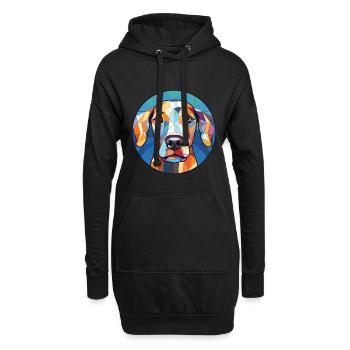 Braque Français Hunderasse Aquarell Illustration - Hoodie-Kleid - Schwarz - Vorne