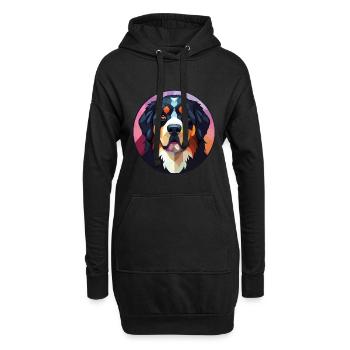 Berner Sennenhund Rasse Aquarell Illustration - Hoodie-Kleid - Schwarz - Vorne