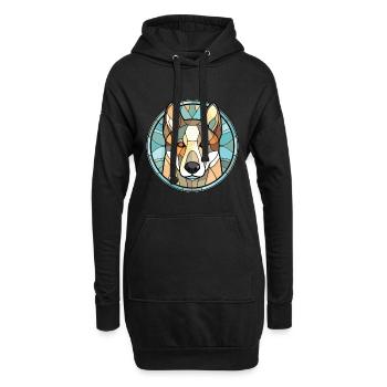 Sibérie orientale Laika chien race aquarelle colorée - Sweat-shirt à capuche long Femme - noir - Devant