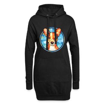 Illustration à l’aquarelle de race de chien Terrier japonais - Sweat-shirt à capuche long Femme - noir - Devant