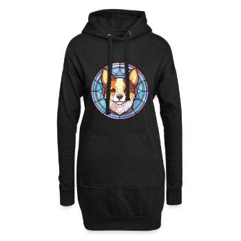 Kishu Ken chien race aquarelle verre Illustration - Sweat-shirt à capuche long Femme - noir - Devant