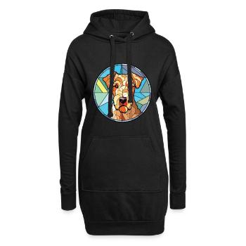 Lakeland Terrier chien race aquarelle Illustration - Sweat-shirt à capuche long Femme - noir - Devant