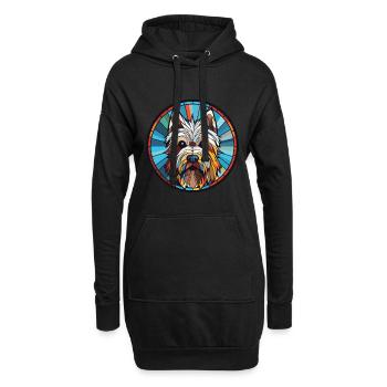 Skye Terrier lap chien race aquarelle Illustration - Sweat-shirt à capuche long Femme - noir - Devant