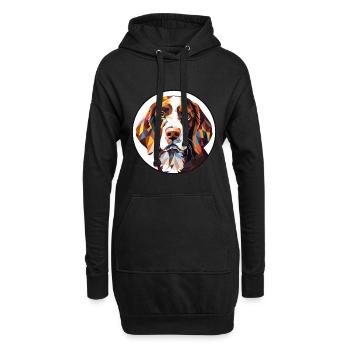 Kleiner Munsterländer Vorstehhund Rasse Aquarell - Hoodie-Kleid - Schwarz - Vorne