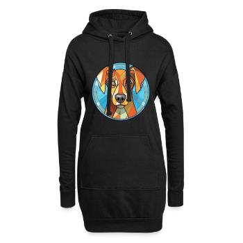 Uruguayen Cimarron Chien Race Coloré Aquarelle - Sweat-shirt à capuche long Femme - noir - Devant