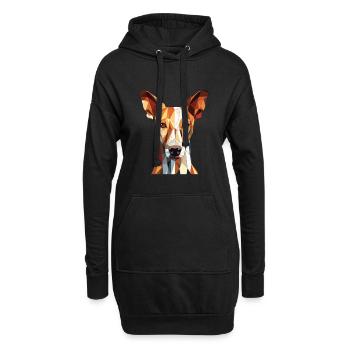 Ibizan chien chien race aquarelle Illustration - Sweat-shirt à capuche long Femme - noir - Devant